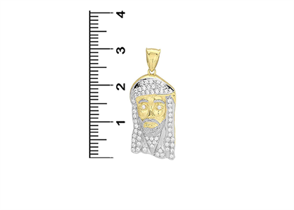 CZ Studded Jesus Face Pendant